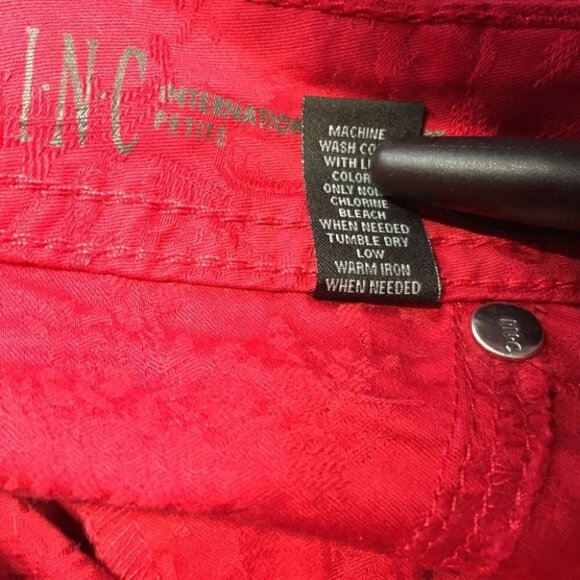 Inc Denim Petite Glamorous Red Skinny Leg Regular Fit Jeans Size 2P. NWT - Picture 10 of 13